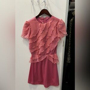Vintage Pink Ruffled Dress
